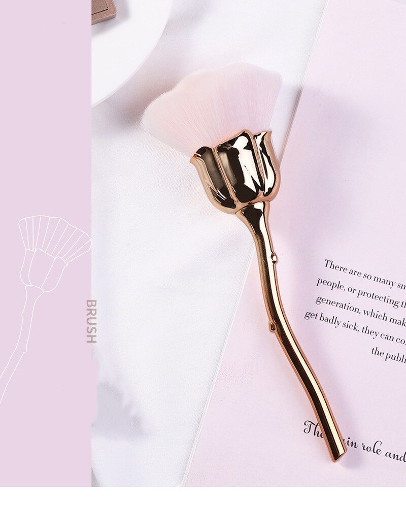 Rose fleur maquillage pinceau fond de teint poudre Blushes Contour cosmétique brosse