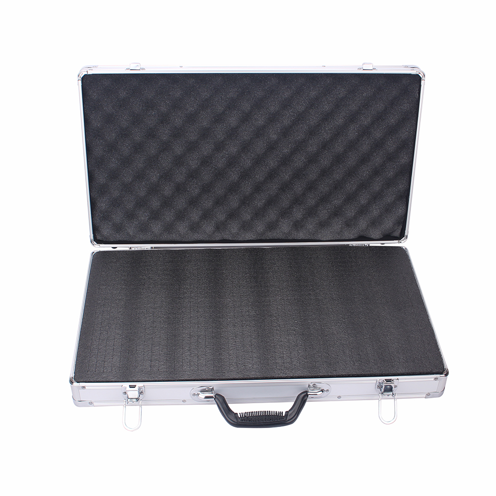 Caja de herramientas Caja de herramientas de aluminio Caja de herramientas portátil para mecánico Maleta de gran capacidad Estuche rígido 58x32x8,5 cm Caja de herramientas rectangular: Plata