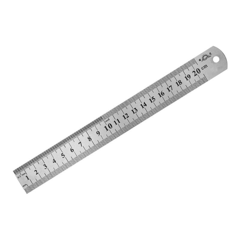 15-50cm Stainless Steel Metal Straight Ruler Measurement Tool Metric Ruler Double Sided Precision Measuring Tool for Drawing: 20cm
