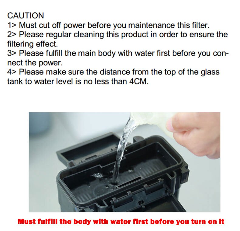 SunSun – filtre à cascade avec écumoire 500l/h, réservoir de 20 à 40cm, filtre de poisson à plusieurs étages 6W, débit réglable HBL801