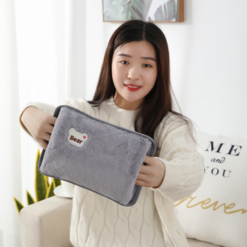 bolsa de agua bolsa agua calientamanos bolsa Enchufe de la UE Calentador de manos Paquete de calor Linda bolsa de agua eléctrica recargable Bolsa de agua reutilizable de pie