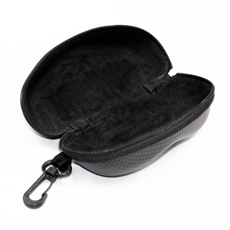 1 Pc Zwarte Rits Brillenkoker Beschermen Zonnebril Bag Holder Cover Met Haak: Default Title