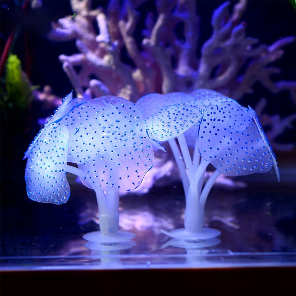 Silikone simulerede vandplanter fluorescerende vandmænd dekoration 1pc akvarium glødende kunstige vandmænd