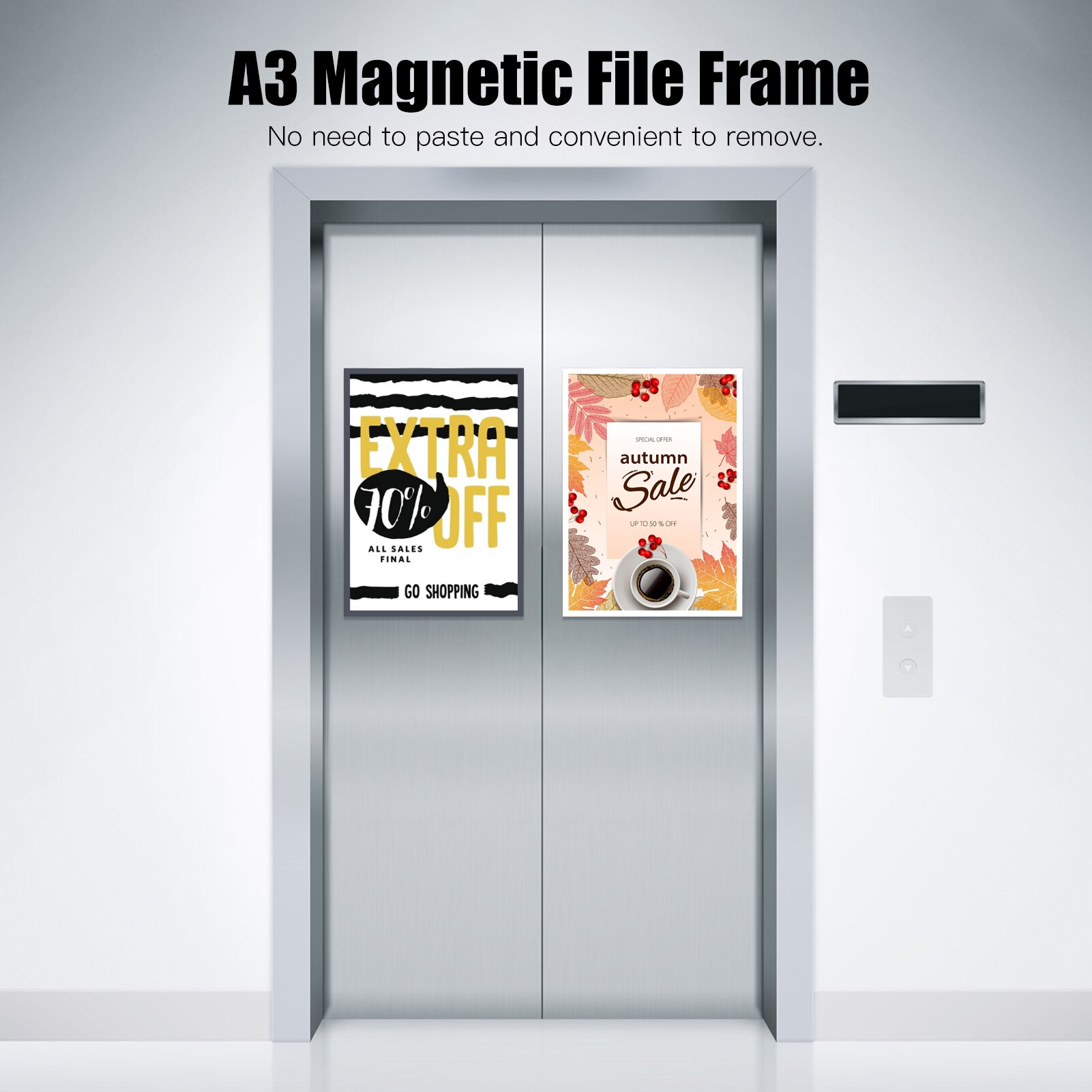 A3 Document Sign Holder Frosted Magnetic File Frame PVC Poster Picture Notice Display Frame for Whiteboard Fridge Cabinet Wall