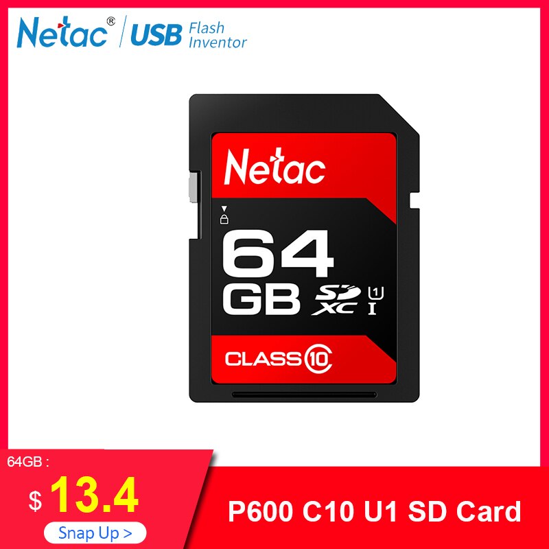 Netac P600 Sd-kaart 32Gb Sdhc/Sdxc Originele Geheugenkaart 64Gb Klasse 10 U1 Hoge Snelheid Van 80 Mb/s 16Gb 128Gb Voor Camera & Dv & Laptop