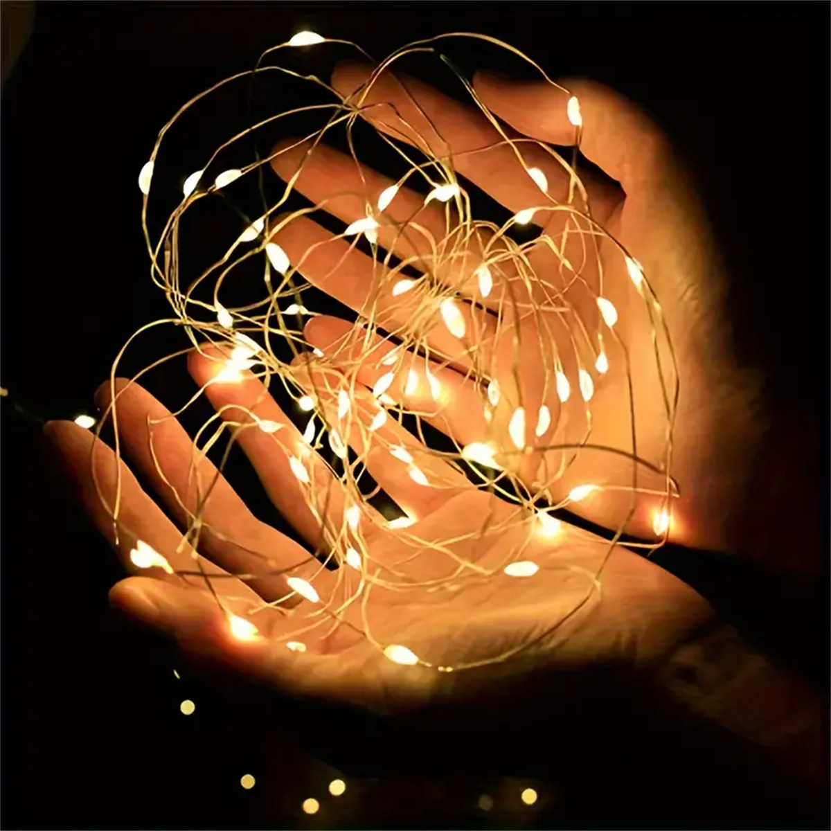 Cadena de luces LED con batería, alambre de cobre impermeable, luces de cielo estrellado, utilizado para decoración de fiestas y Ramos, 6,6 pies, 20 LED, 4/10/40
