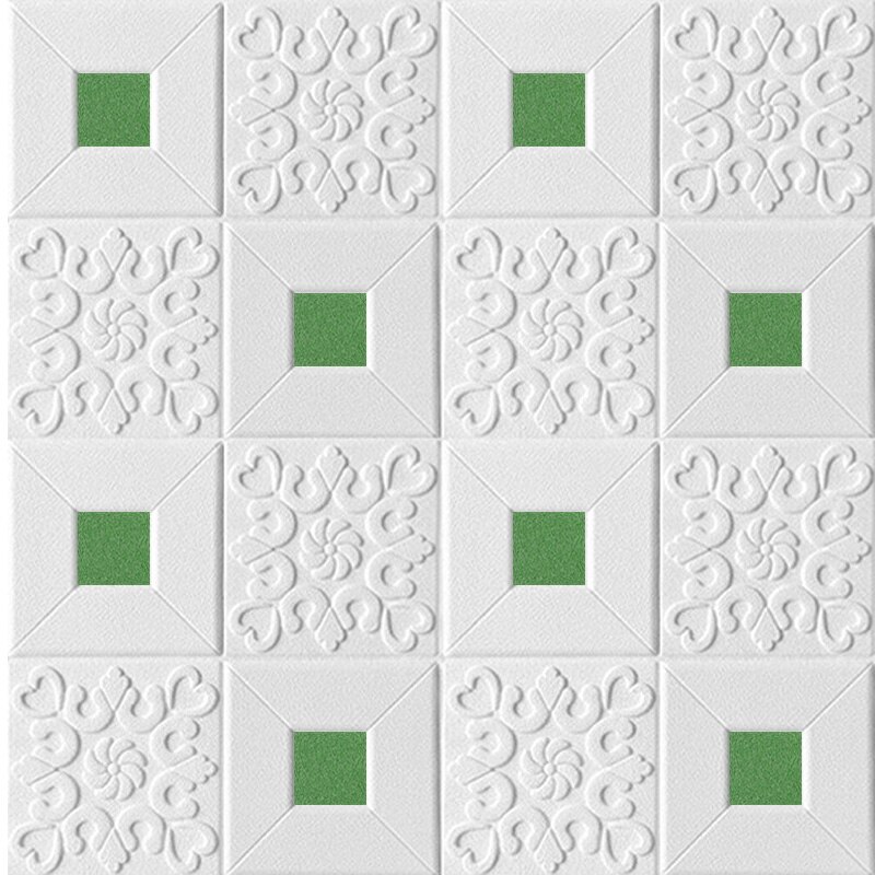10pcs Self-Adhesive Roof Wall Sticker 3D Stereo Ceiling Wallpaper Foam Sticker Panel Living Room Home House Decor Bedroom TV Kid: Green