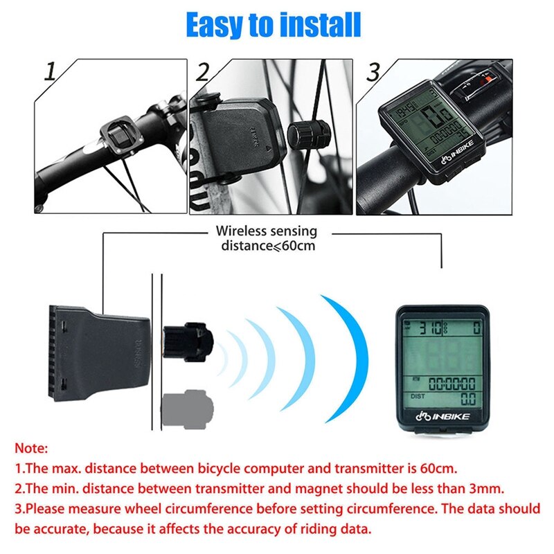 Inbike Waterdichte Digitale Draadloze Fietsen Fiets Fietsen Computer Oeter Speeeter