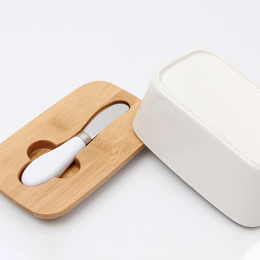 Nordic Butter Storage Container Box With Knife Lidhygienic And Wash Resistant Ceramic Container Cheese Food Container