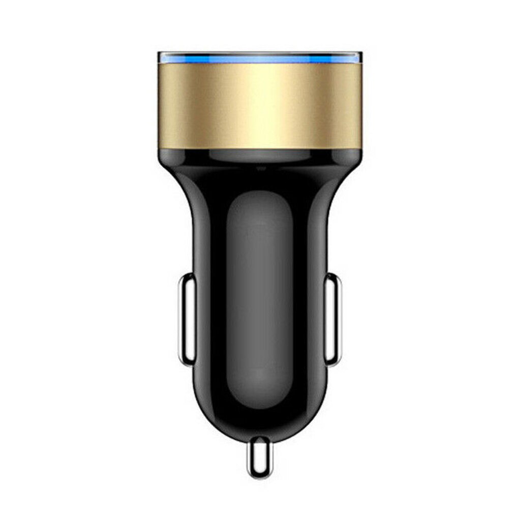 Portable Fast Cell Phone Charger Dual USB LED Digital Display Quick Charge 5V 3.1A Car Adapter Auto Charger Accessories: Golden 3 1A