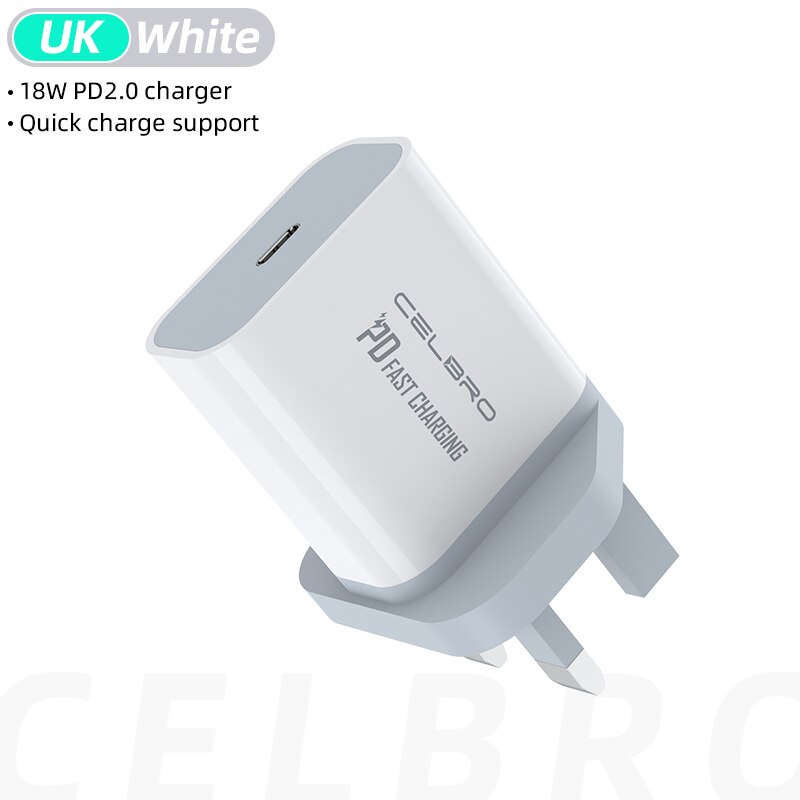 18W 20W PD USB Type C Quick Charger Adapter Charging For IPhone 12 Mini Pro 11 XR X 8 Max Fast Charge EU US Travel PD Port: 18W UK plug