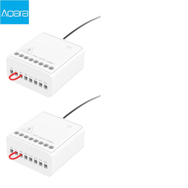 Original Aqara Two-way control module Wireless Relay Controller 2 channels Work For Xiaomi Mijia smart home APP / Homekit: 2pcs Two way control