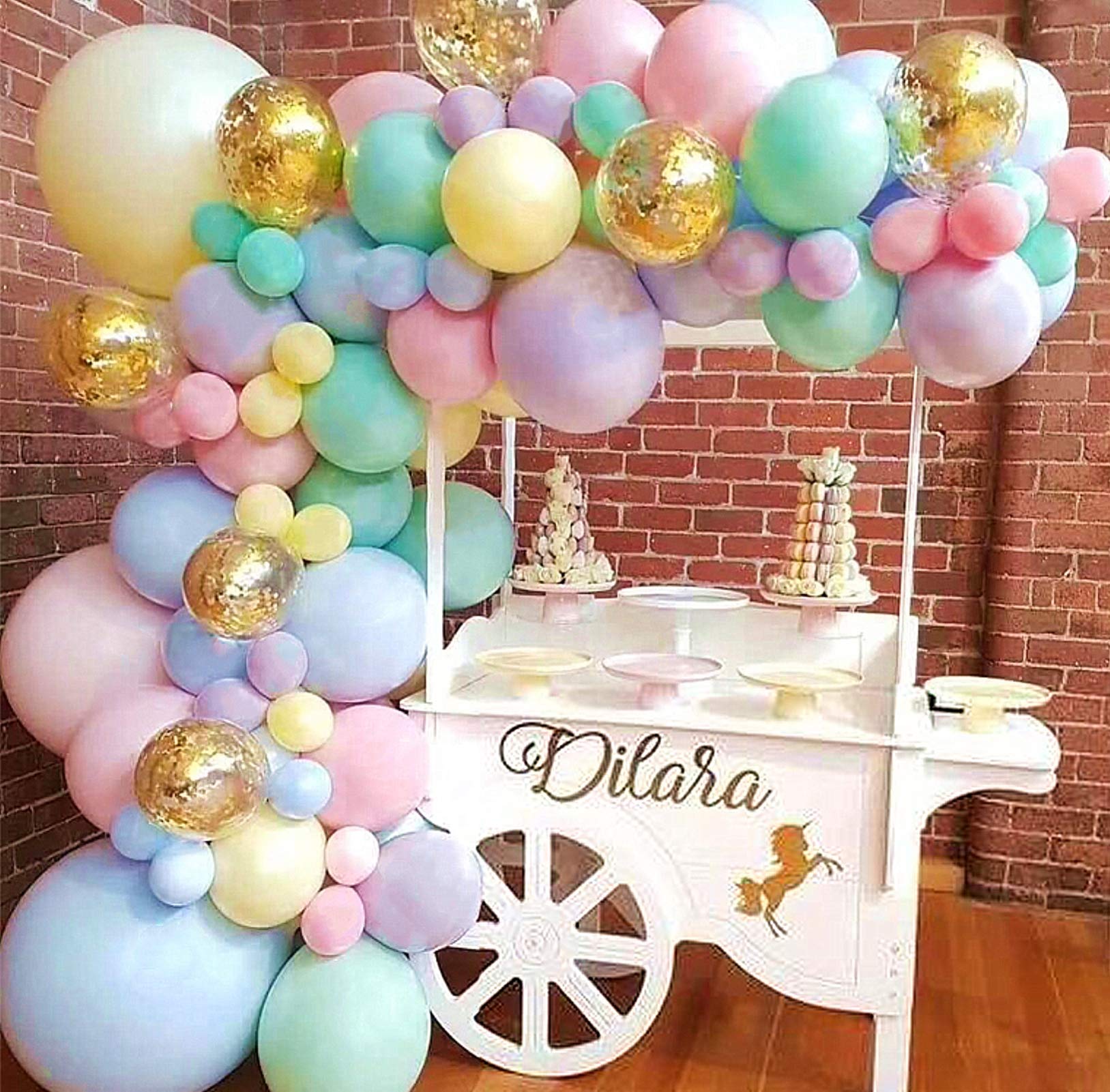 1 set Moon Sun Rainbow Clouds Balloons Arch Garland Macaron Balloon Chain for Baby Shower Girls Birthday Party Decor Supplies: 100pcs set