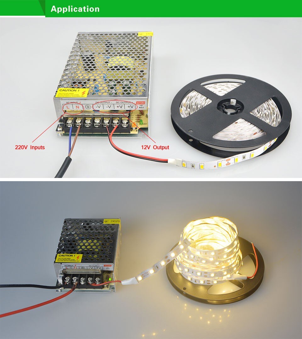LED 12 V fuente de alimentación 3 5 8,5 10 15 30 A DC 12 V LED, transformadores de fuente de alimentación 12 V 220V A 12 V 36W 60W 120W 150W 180W 200W