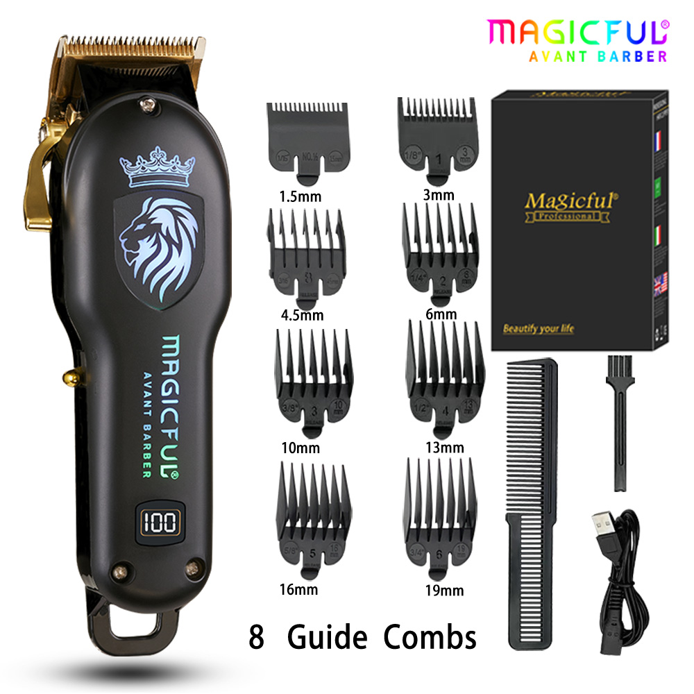 MAGICFUL Professionele Tondeuse Oplaadbare Elektrische Trimmer Voor Mannen Baard Kids Kapper Snijmachine Kapsel Machine