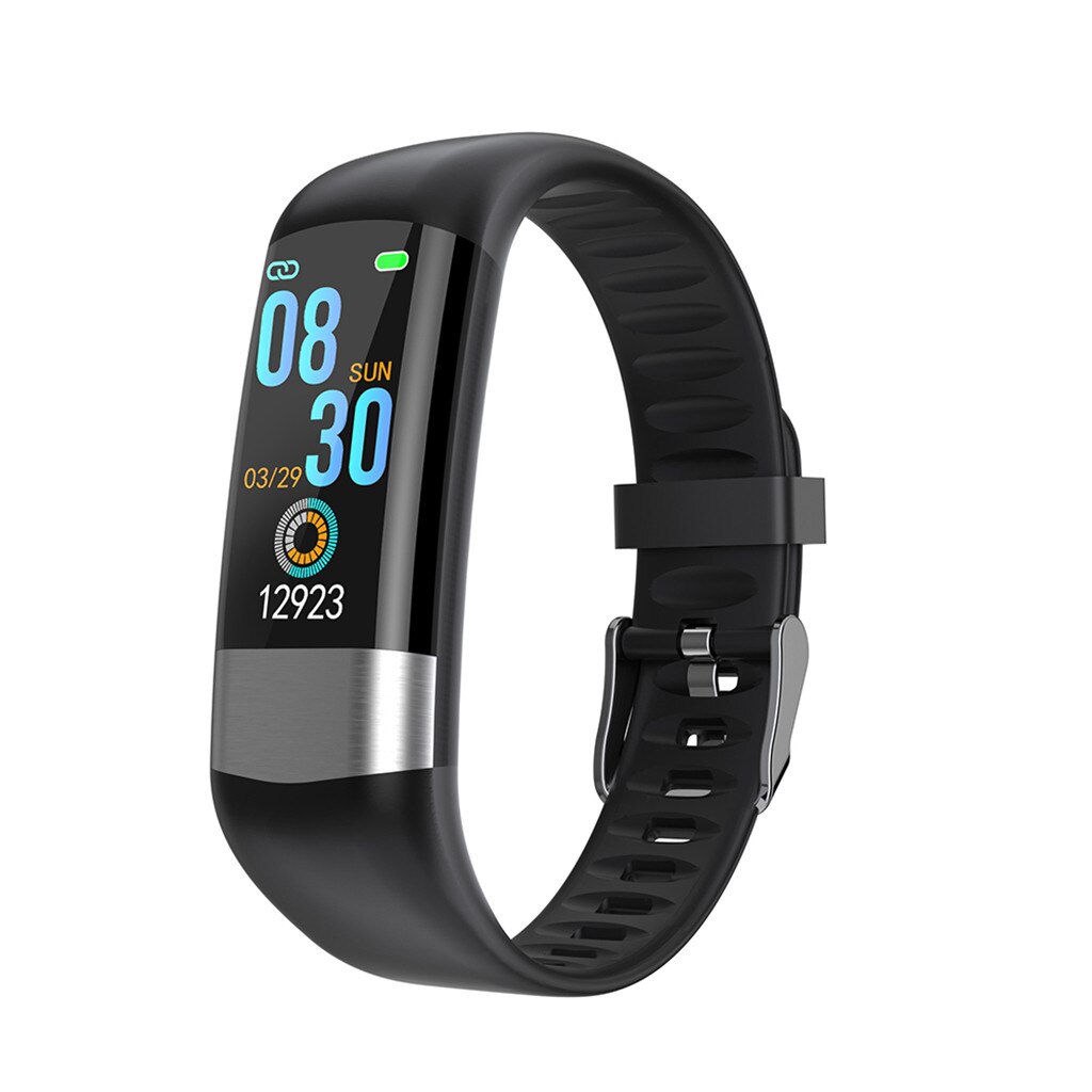 Smart Tracker Band Wristband Blood Pressure Heart Rate Monitor Pedometer Sports Health Fitness Bracelet For Android IOS: Black