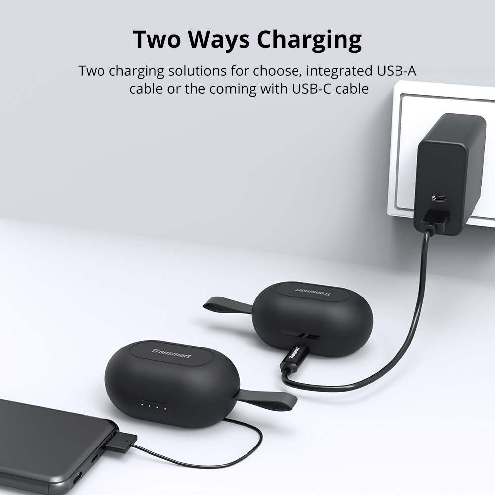 Écouteurs sans fil d'origine Tronsmart Spunky Beat APTX avec QualcommChip,CVC8.0,Bluetooth 5.0,IPX5 étanche, Assistant vocal