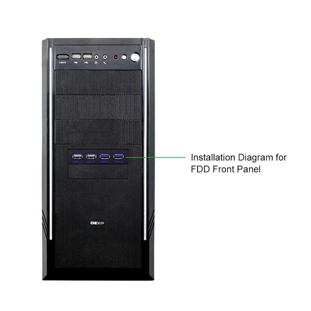 CHIPAL PC Desktop 3.5 Inch Floppy Bay 4 Ports USB 2.0 USB 3.0 Front Panel Hub USB3.0 Splitter Internal Combo Bracket Adapter