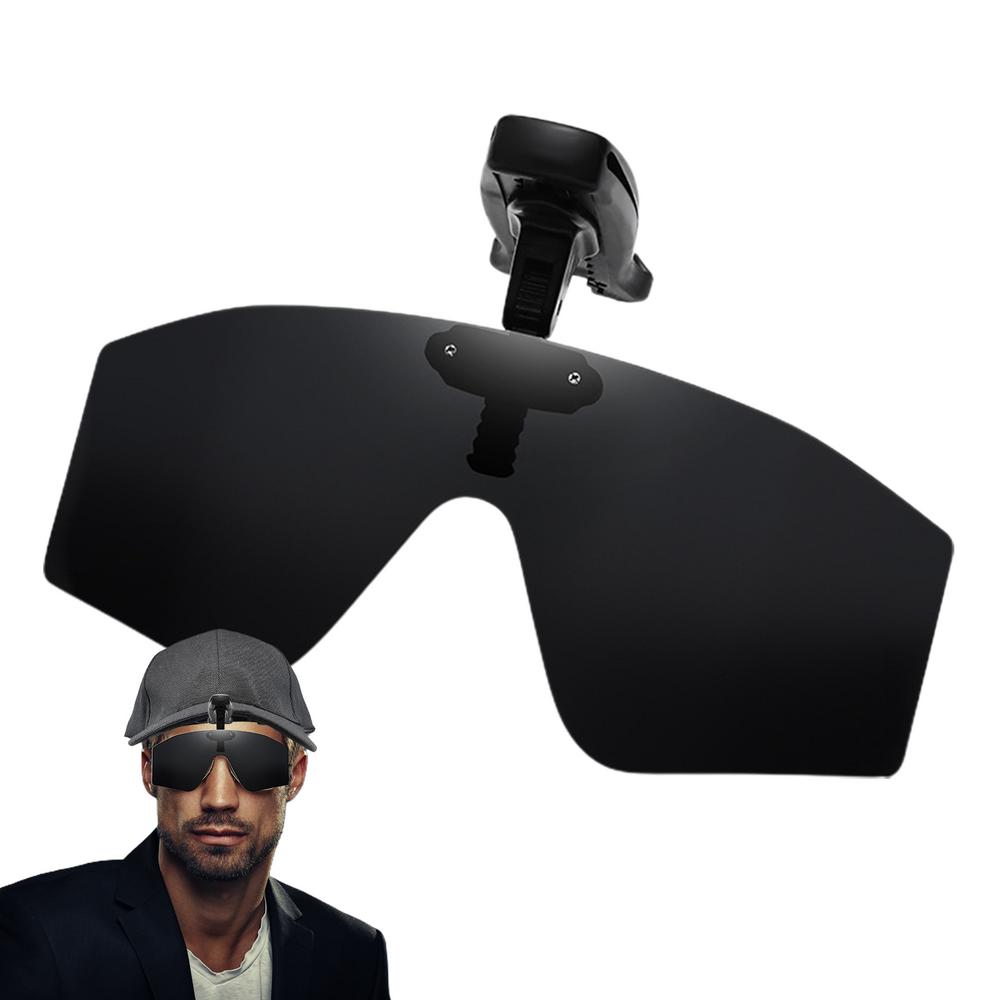Clip auf Sonnenbrille über Brille Vision polarisierte Hütte Visier Clips Hütte Clip auf verstellbare Sonnenbrille Herren Sonnenbrille zum Angeln: Schwarz