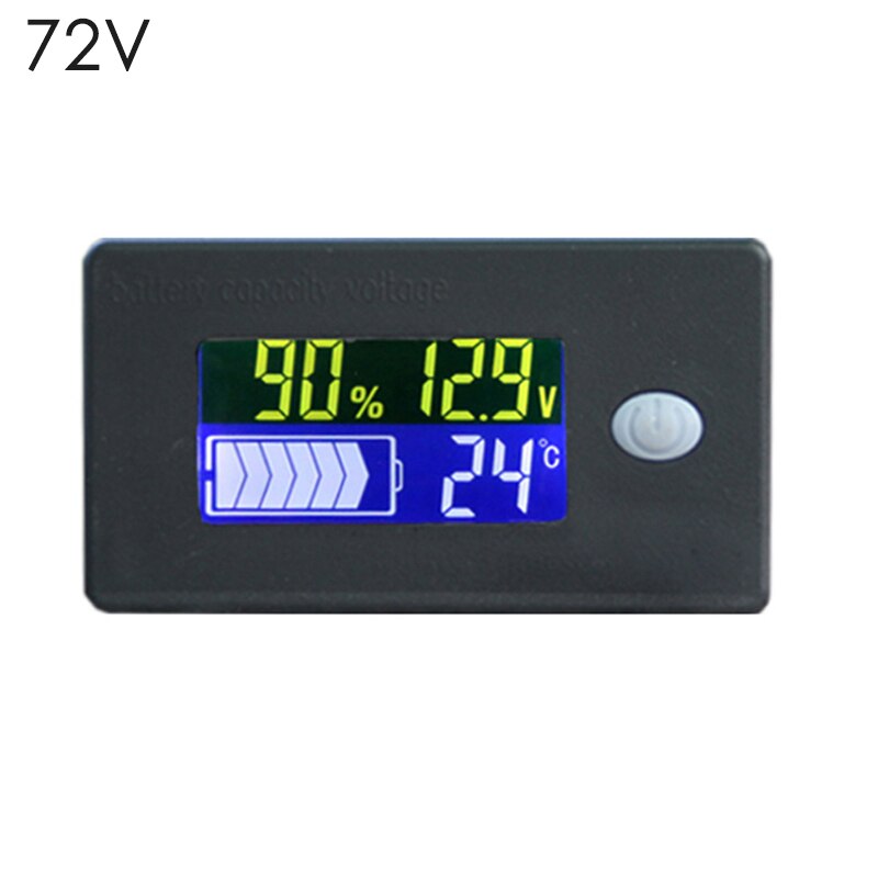 Li-Ion Lifepo4 Lood-zuur Batterij Capaciteit Indicator 12V 24V 36V 48V 60V 72 Display Lcd voltmeter Temperatuur Meter Tester JS-C35: 72V