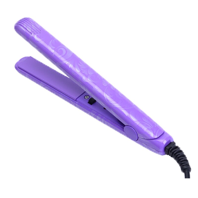 Electronic Hair Iron Hairstyling Portable Ceramic Flat Iron Hair Straightener Irons Styling Tools: purple