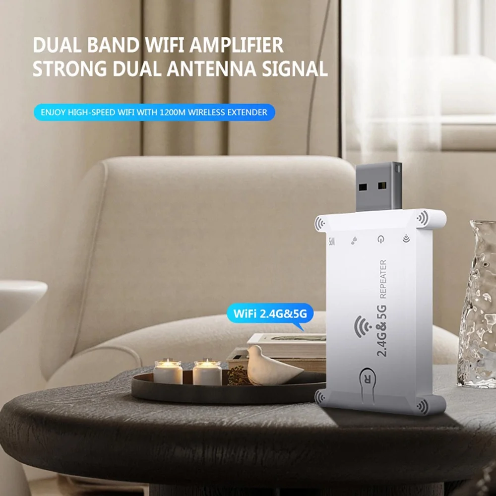 WALRAM WIFI5 AC1300 Dual Band 1200M Drahtlose Signal Verstärker Wifi Extender Booster 2,4g/5g Wifi Repeater usb Netzteil