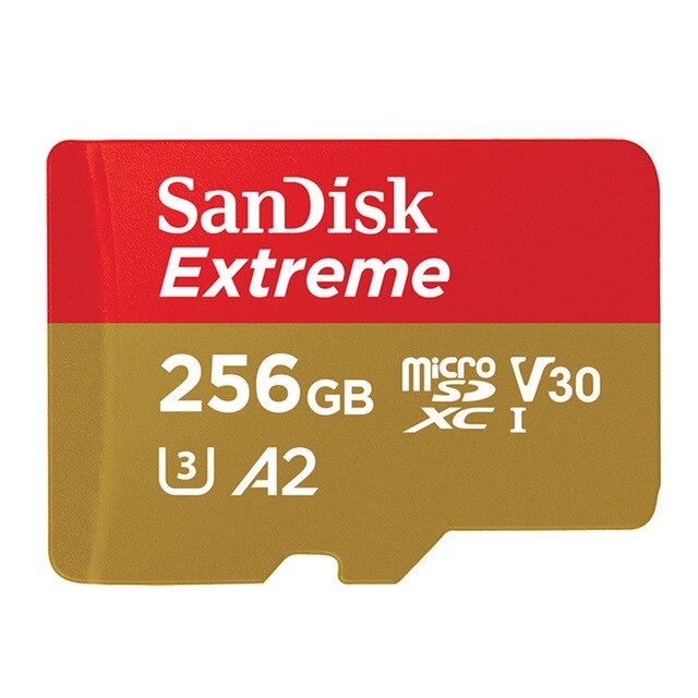 SanDisk tarjeta Micro SD 512G 400GB A1 tarjeta de memoria MicroSDHC 256g 128G 64G 32G 16GB MicroSDXC EXTREME PRO V30 U3 A2 4K UHD tarjetas TF: red golden 256GB