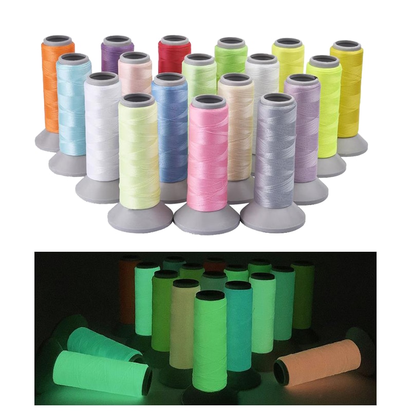 150D/500yards Luminous Embroidery Threads/Luminous Sewing Thread Fluorescent Light Threads Costume Night Thread Hat Night Light