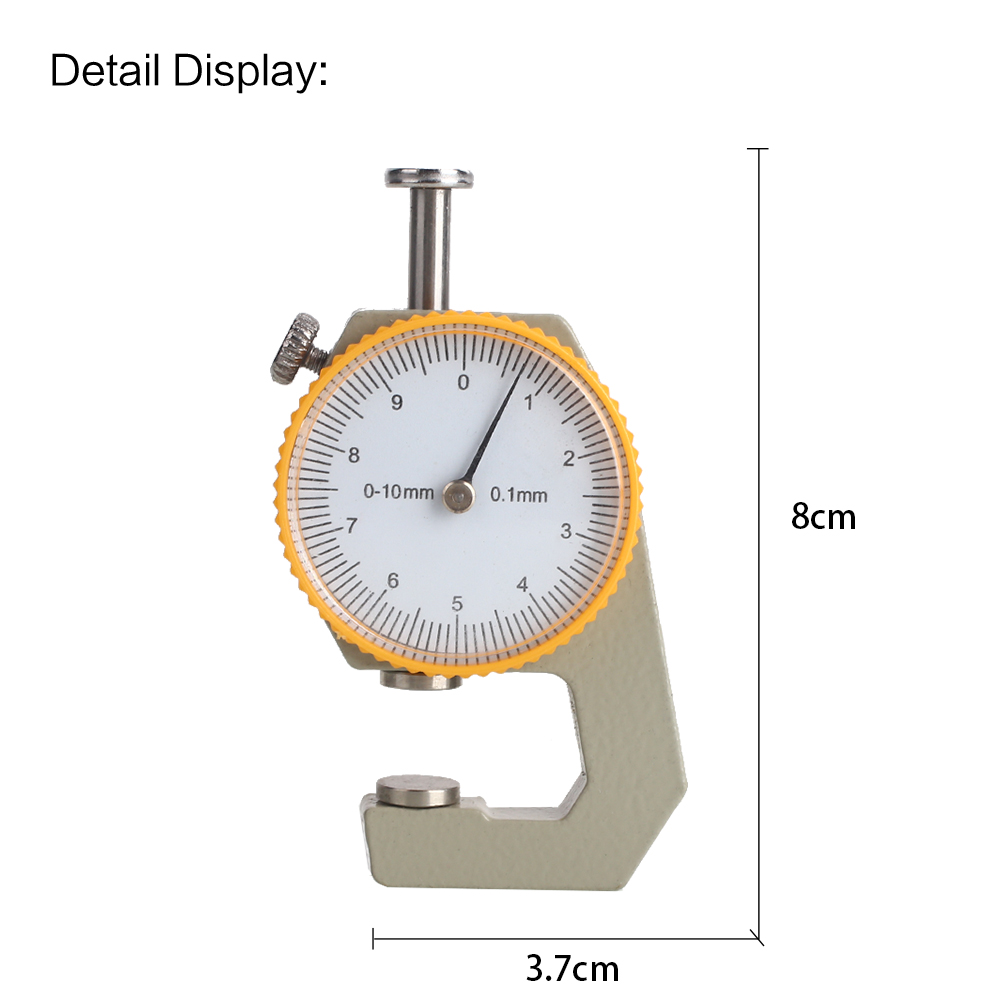 Tykkelsesmåler tester skive metal sølv gul håndværk bredde måling mikrometer analyse værktøj leathercraft læder