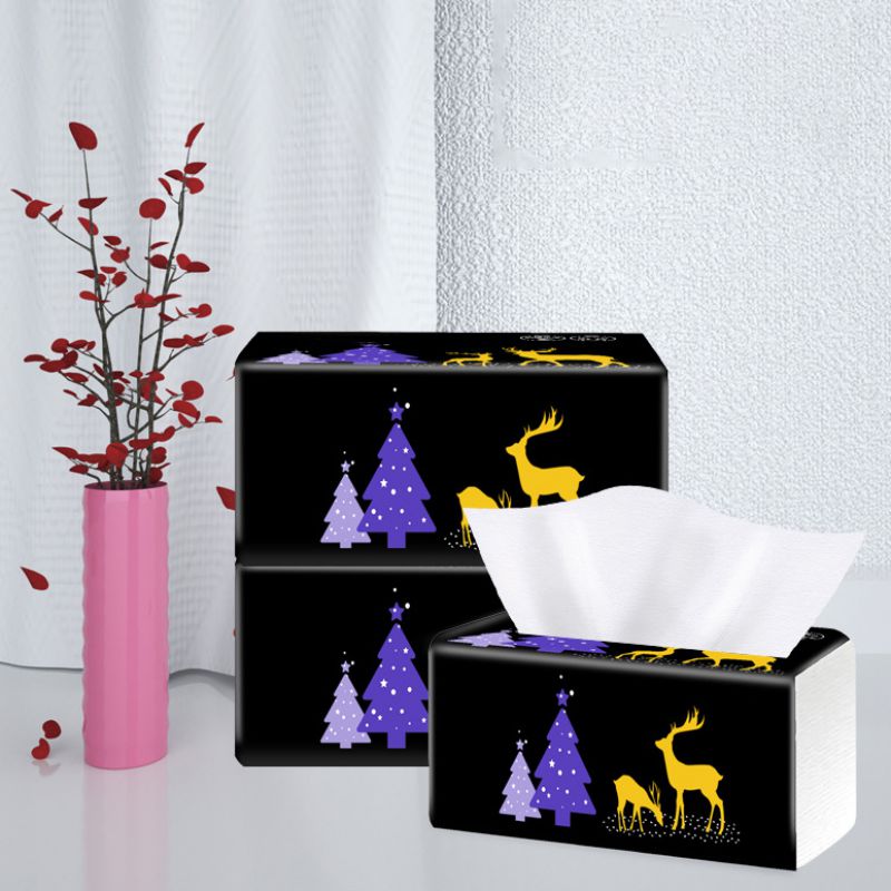 1 Packs Raw Wood Pulp Pumping Paper 4 layers of Facial Tissue Paper Towels Soft Texture Replacement Roll Paper Toilet Paper Home