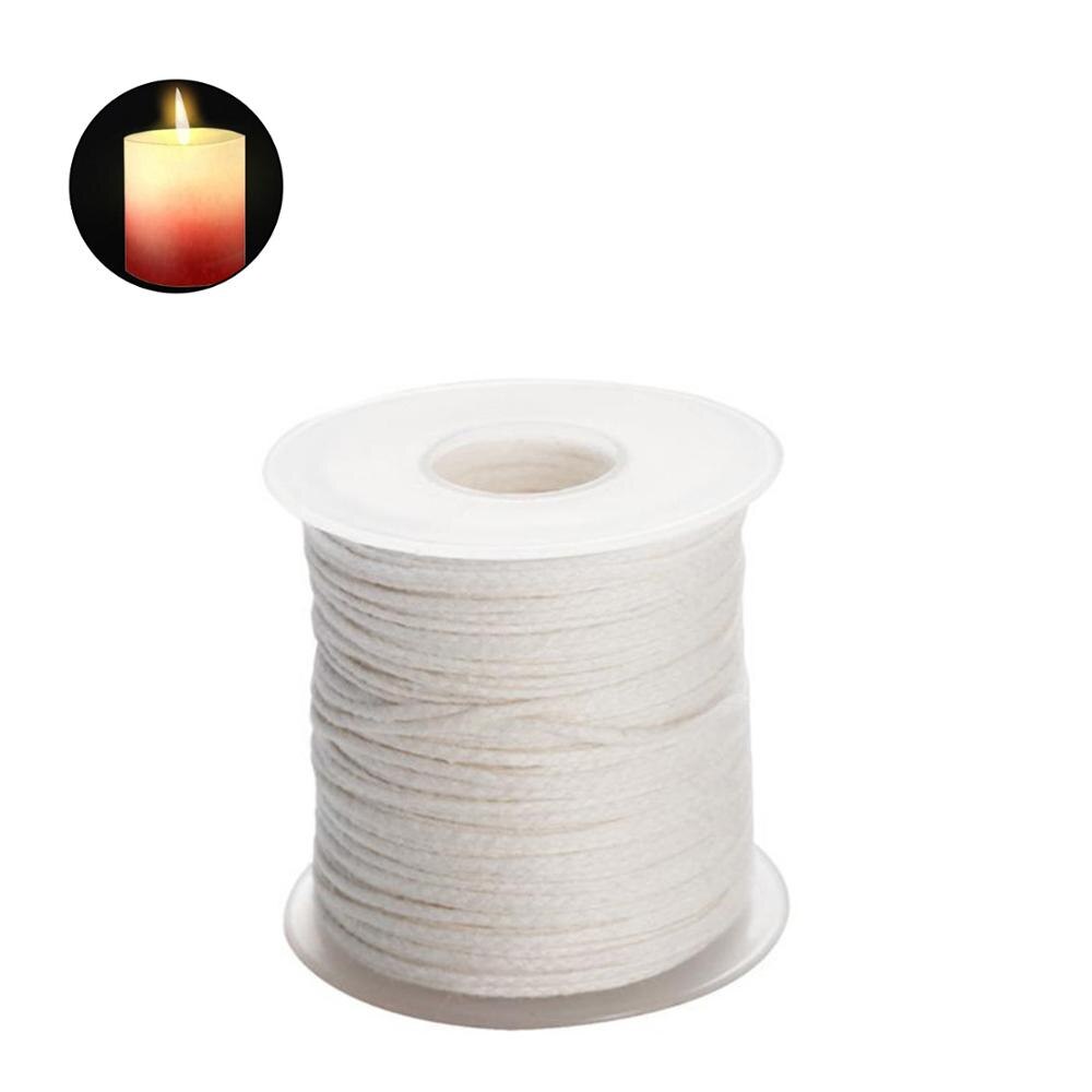 1 carrete de algodón sin encerar, mechas de vela trenzadas cuadradas, núcleo de cera de vela de 61m X 2mm para fabricación de velas, suministros de mechas de vela artesanales