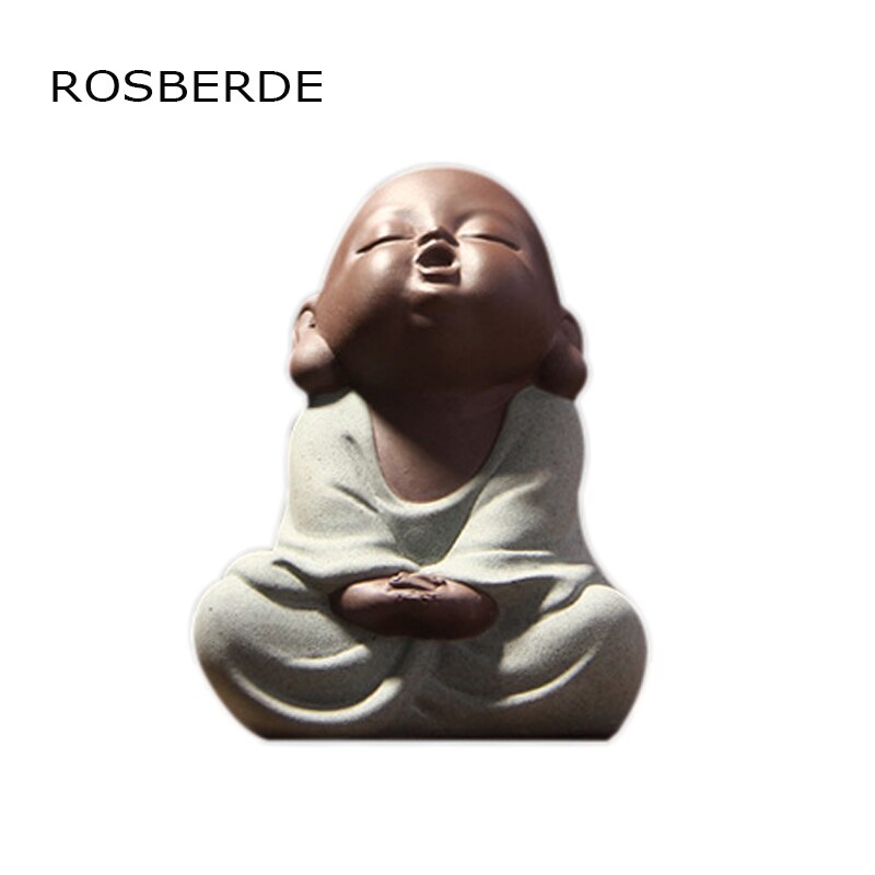 Keramische boeddhabeelden Beschilderd aardewerk thee huisdier home decor Decoratie kleine monnik ornamenten beeldjes desktop landschap
