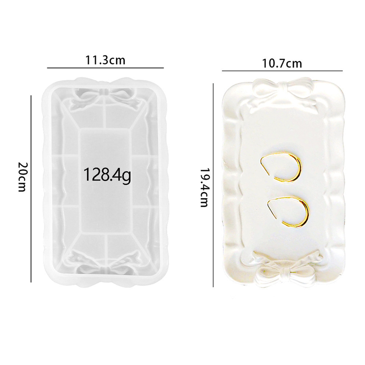 Bandeja de encaje de arco, molde de silicona, bricolaje, molde de fundición de yeso de cemento de hormigón, Cenicero, posavasos, fabricación de yeso de cristal, artesanía de decoración del hogar: Caqui oscuro