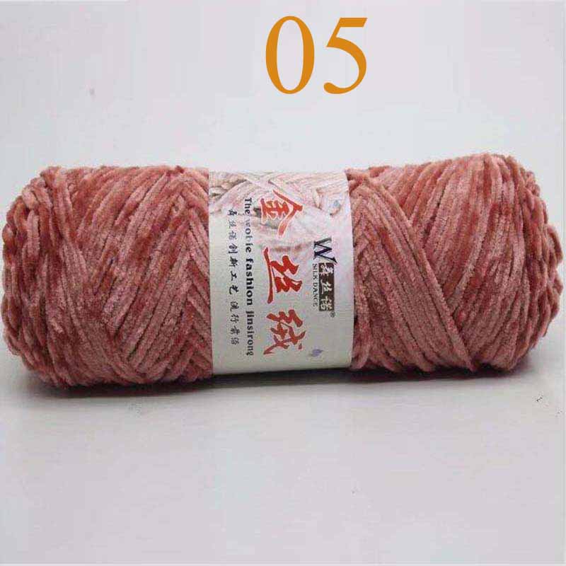 100g Chenille Blanket Yarn Soft Rainbow Wool Craft Sweater Yarn Chunky Crochet Baby Knitting Thick DIY Velvet Sweater Hats Scarf: Lavender