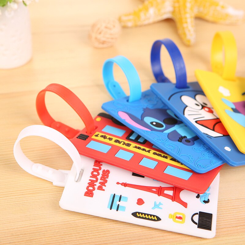 Lovely Cartoon Animal Giraffe Luggage Tag Travel Accessories Silica Gel Suitcase ID Address Label Baggage Name Tags