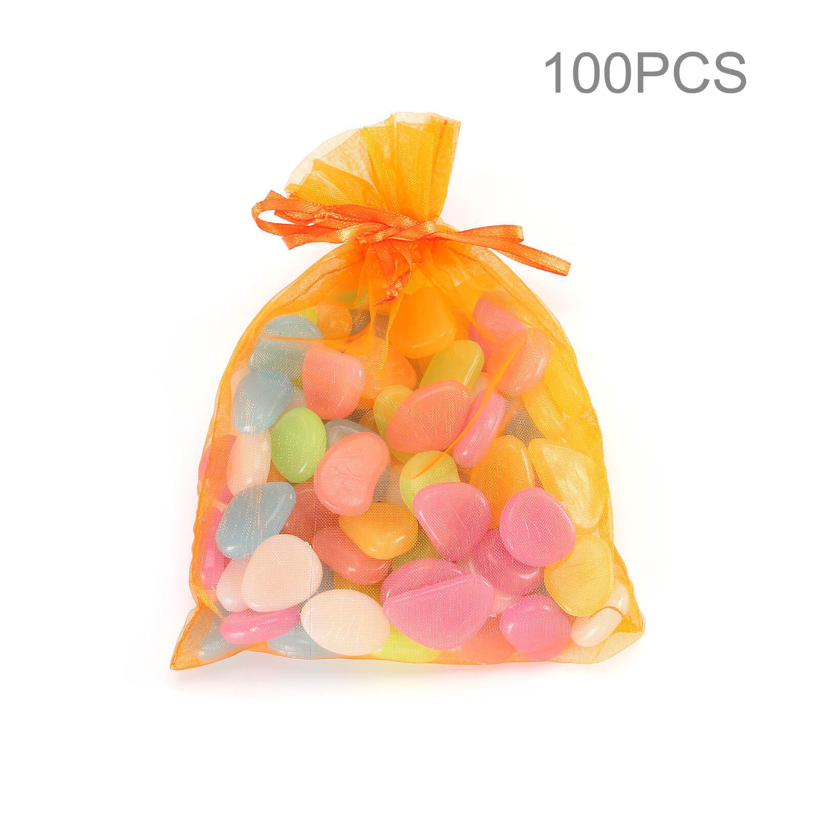 100Pcs Garden Luminous Glowing Stone Pebble Glow in the Dark Garden Glow Stones Rocks for Walkways Garden Path Patio Lawn Decor: Color mixing