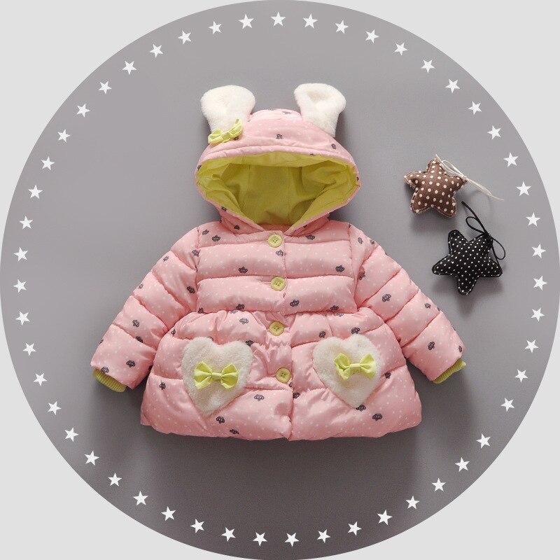 Manteau pour bébé fille, imprimé floral, capuche épaisse, veste pour bébé, automne hiver, 8BB010