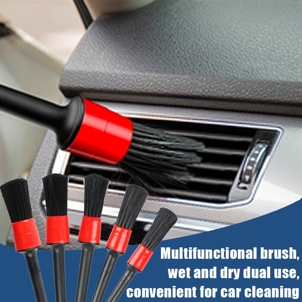 Juego de cepillos de limpieza para coche, herramientas de limpieza de polvo y suciedad, depurador eléctrico, taladro, cepillo para rejillas de aire de cuero