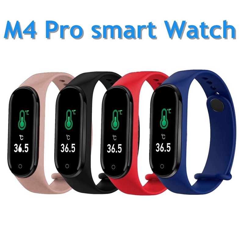M4 Pro Smart Band Body Temperatuur Test Smart Armband Bloeddruk Hartslagmeter Waterdicht Smartband Gezondheid Polsband
