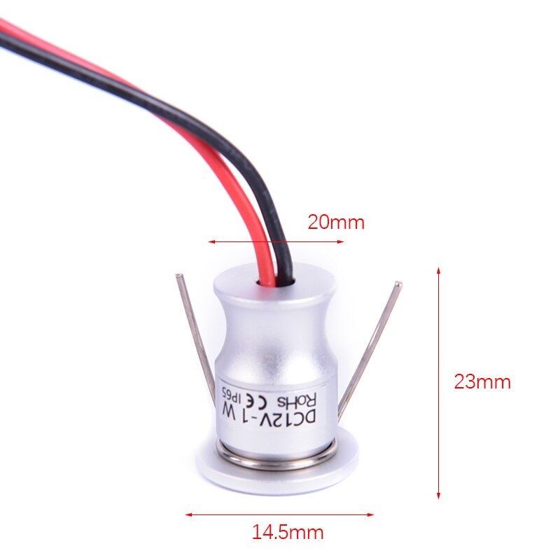 Foco de armario Led de 12V, Mini foco de luz empotrable impermeable IP65, luz de exhibición de armario, cuerpo de aluminio de 1W