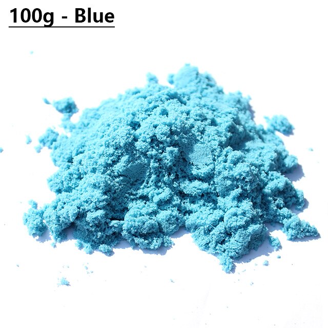 100g/Set Sand Glue for Slime Clay Novelty Beach Toys Sand Model Clay Dynamic Moving Magic Sand Toys for Children Christmas: 100g-Blue Sand