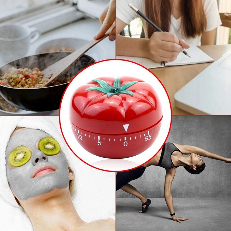 Kitchen Timer Baking Alarm Clock,Tomato Reminder Mechanical Countdown Timer,360 Degree Mechanical 60 Minutes Timer