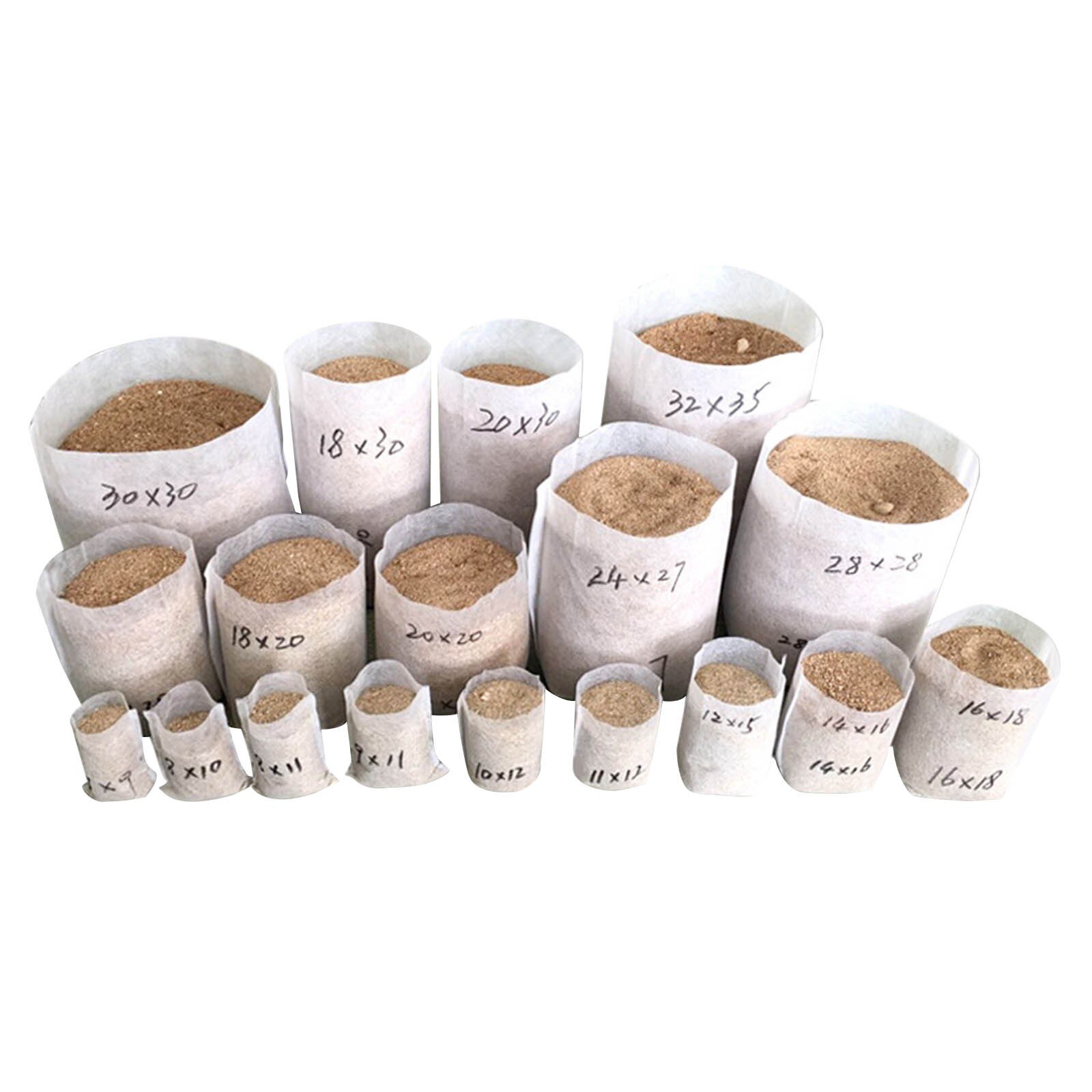 100pcs Planting Bags Nursery Bags Seedling Pots Aeration Biodegradable Fabric Eco Friendly Non Woven Cultivate Pots 18Sizes
