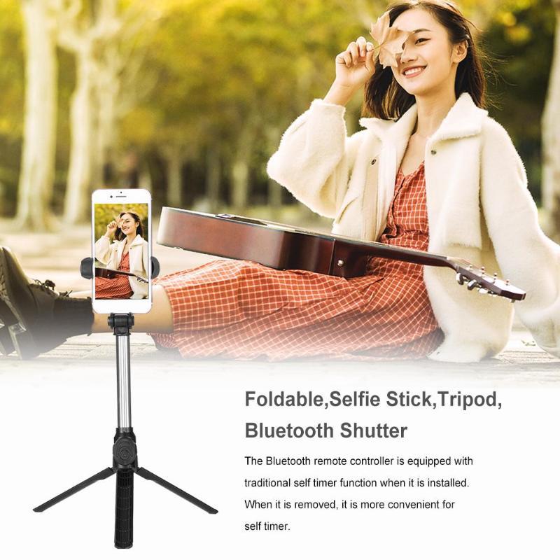 Drahtlose Bluetooth Selfie Stock Tragbare Handheld Monopod Faltbare Mini Stativ Mit Auslöser Für Iphone 11 Samsung S20 S10