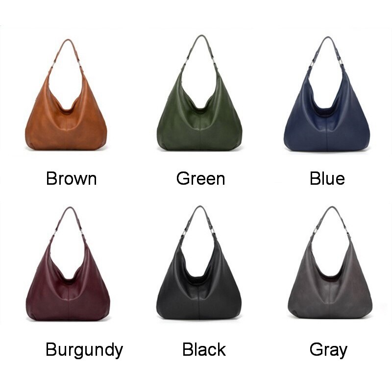 Funmardi Vintage Weibliche Schulter Taschen Patchwork PU Leder Frauen Tasche Hobo Damen Handtasche Große Casual Tote Taschen WLHB2181