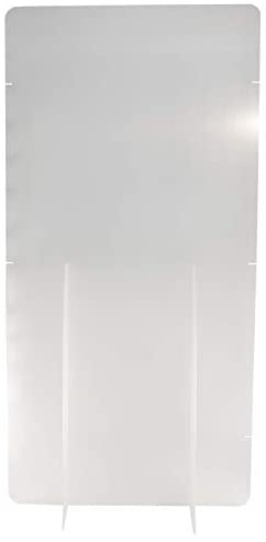 Mampara Metacrilato 3mm 65x50 Con Soporte Protección para oficinas Mampara Mesa Recepción Barrera Transparente Sin ventanilla