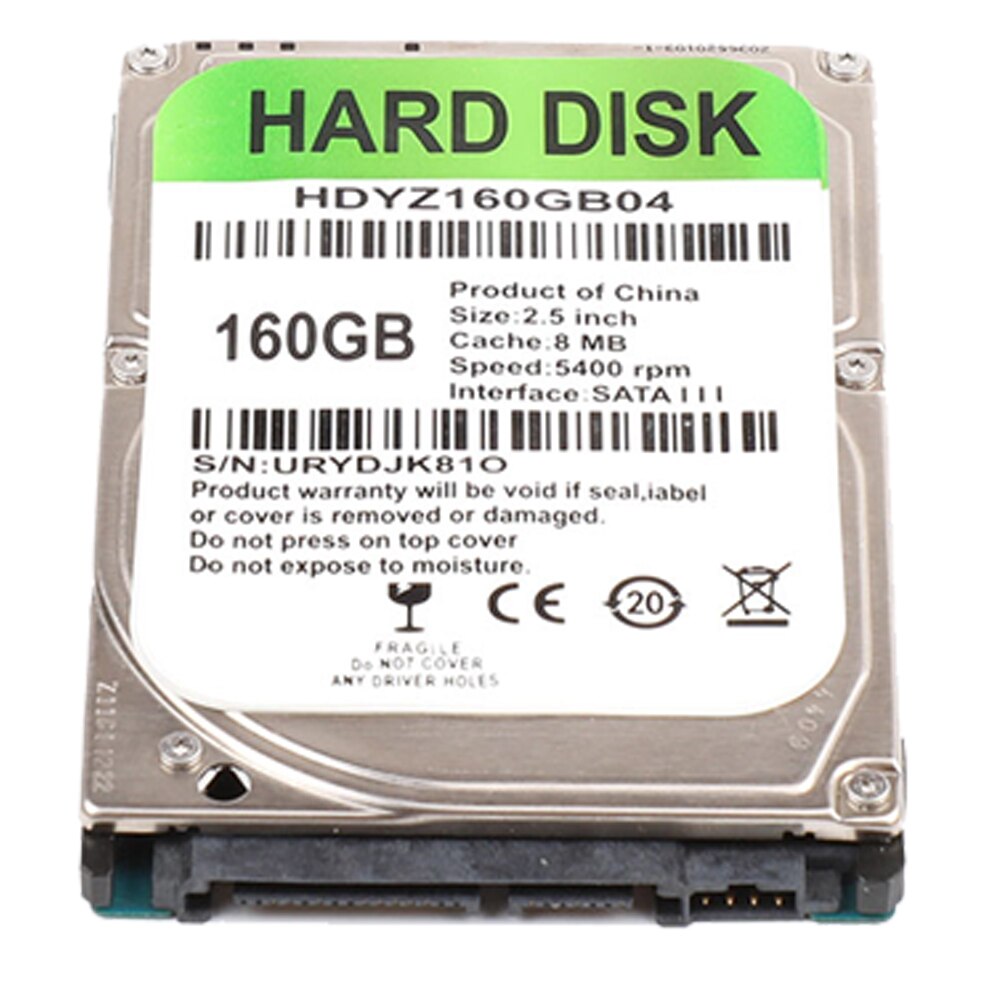 5400-7200 RPM 80GB/120GB/160GB/250GB/320GB/500GB Internal HDD 2.5 inch SATA III 5400 RPM Hard Drive for Laptop PC Windows Mac: 160GB