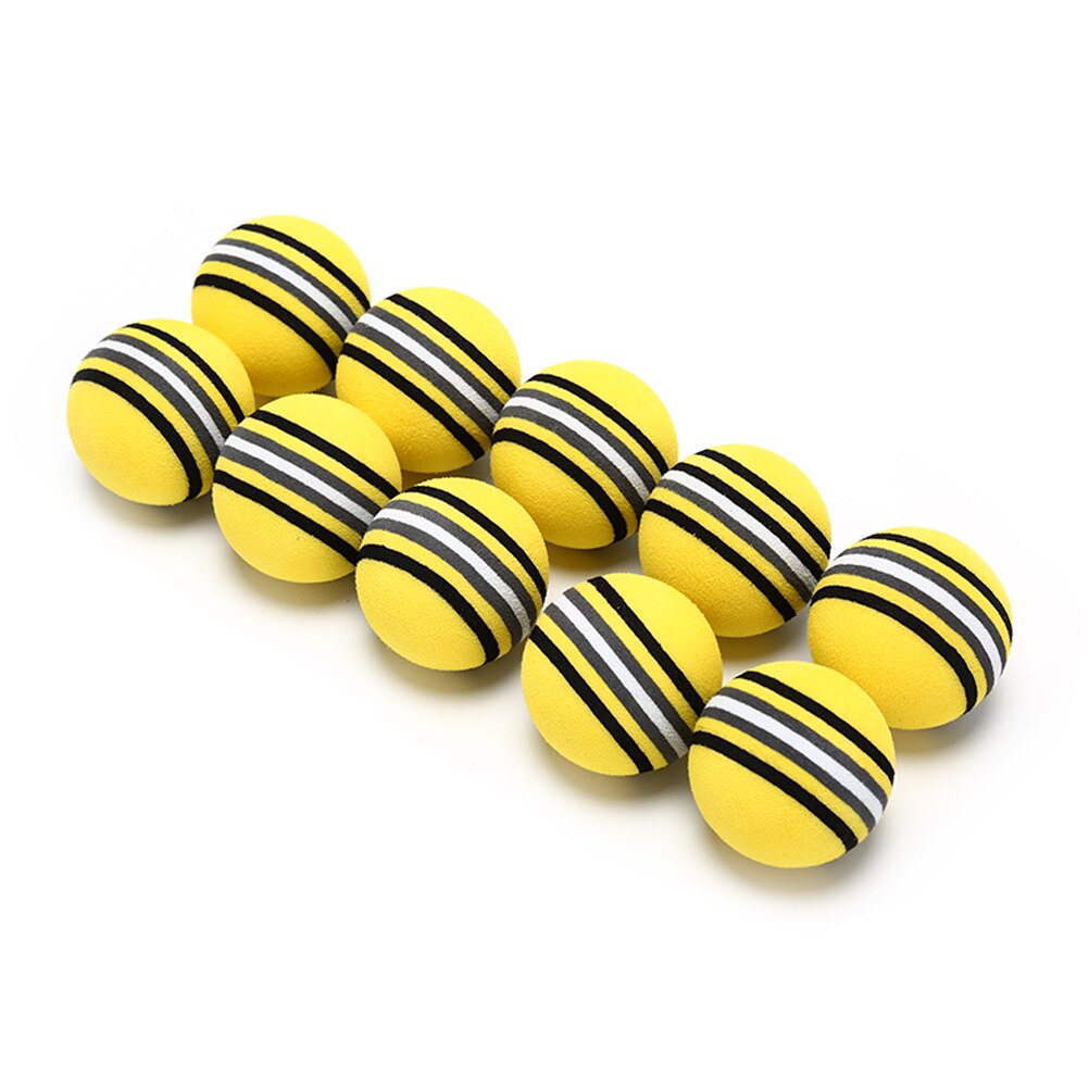 10Pcs Colorful Pet Rainbow Foam Fetch Balls Training Interactive Dog Funny Toy Golf Balls: Yellow