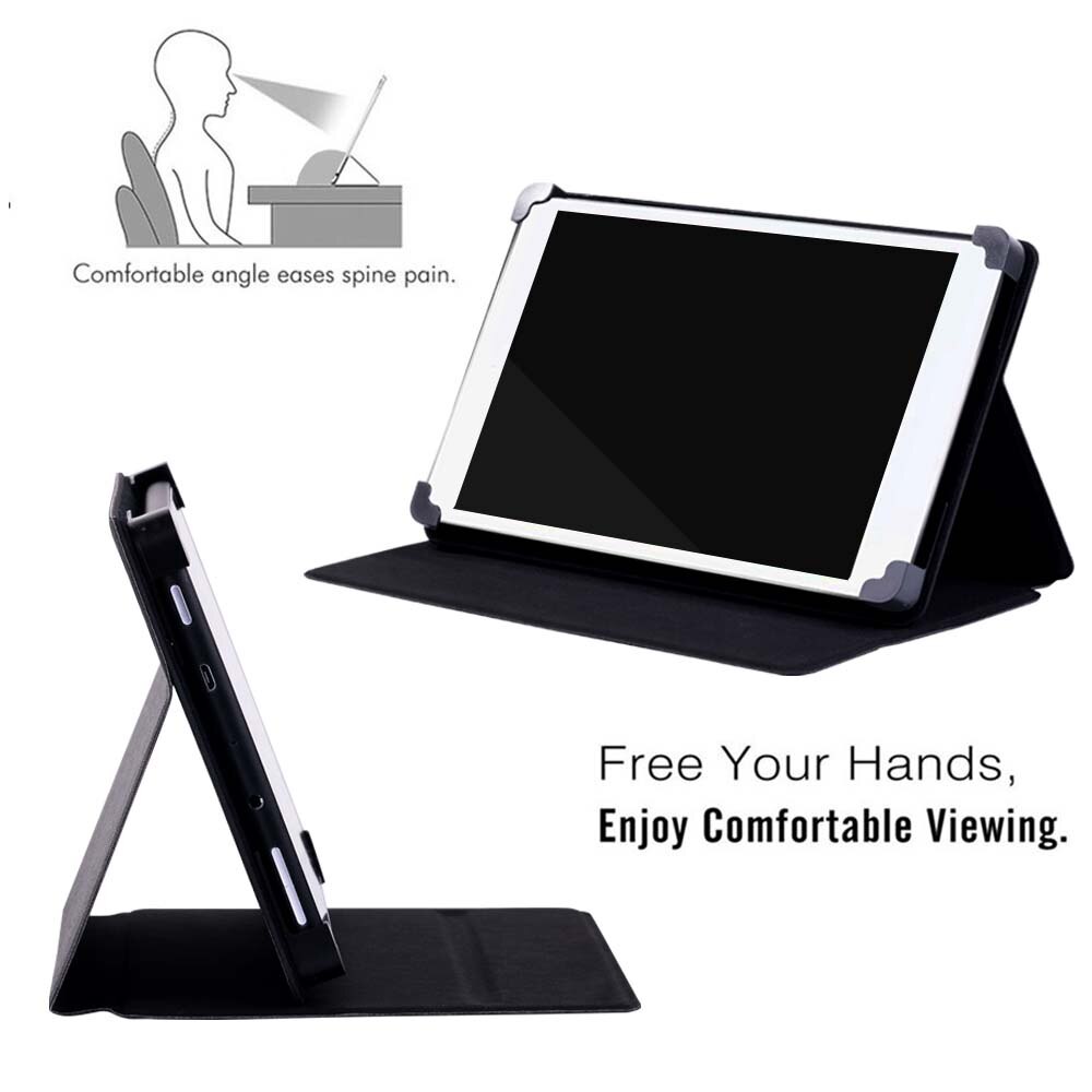 Case for Linx 7 / 8 / 820 8 Inch / 10 / 1010B 10.1" Tablet Folding Stand PU Leather Cover + Free Stylus