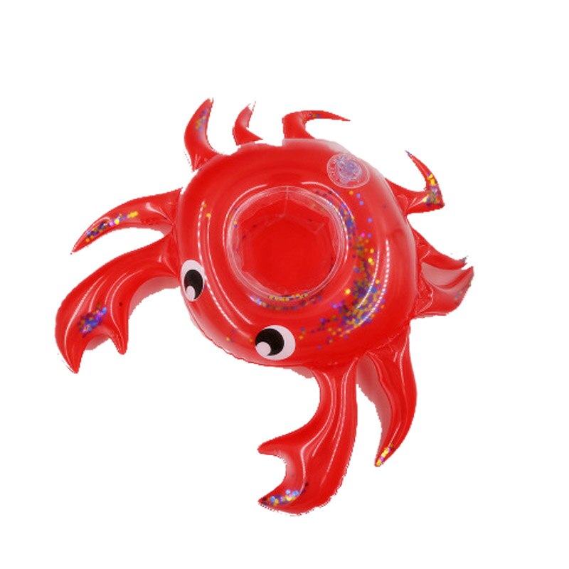 Mini water opblaasbare bekerhouder voor zwembad, Eenhoorn Flamingo Drinken Bekerhouder, zee strand speelgoed voor festival party drijvende: Crab 30x30cm